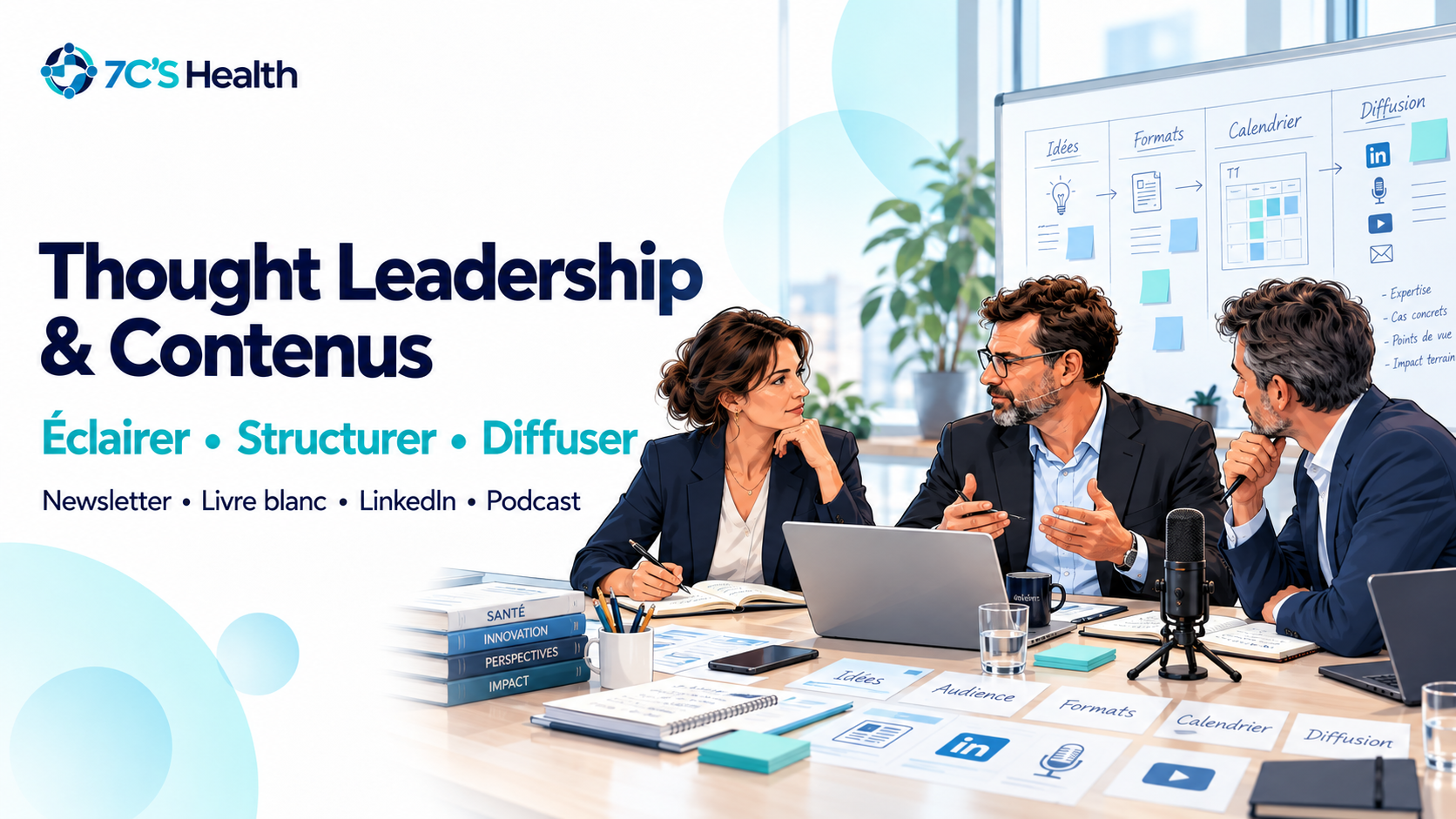 Illustration de la construction d’une stratégie de thought leadership et de contenus